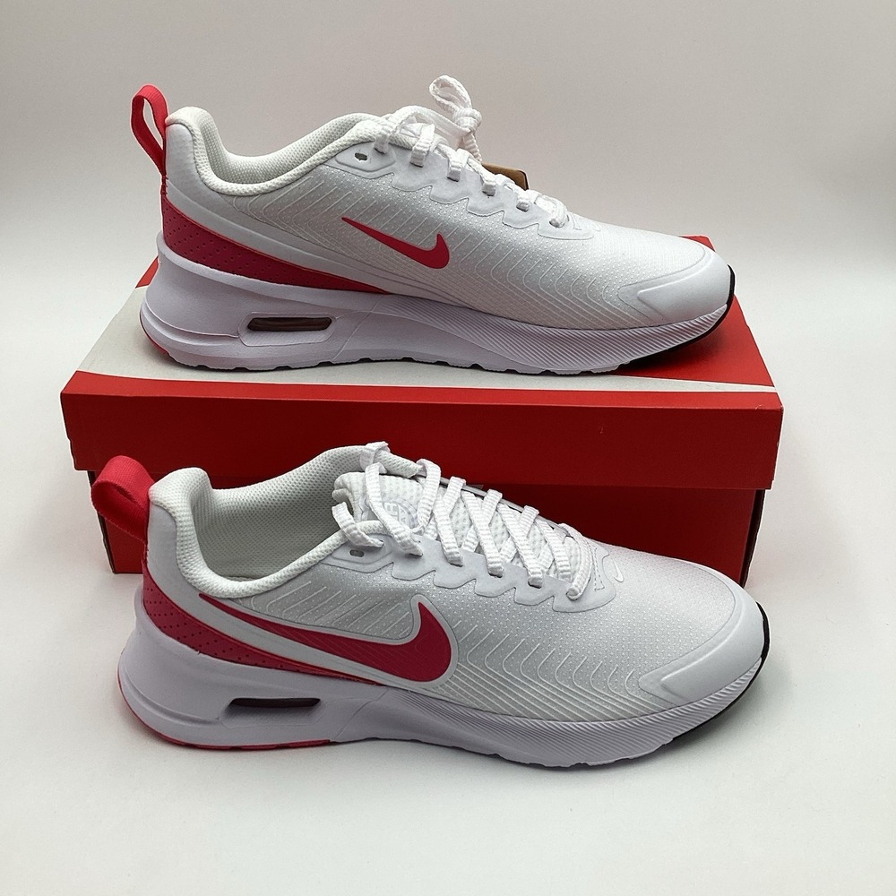 Nike Air Max Nuaxis Sneakers Women's Size 9.5 White/Aster Pink-Black HF1233-100